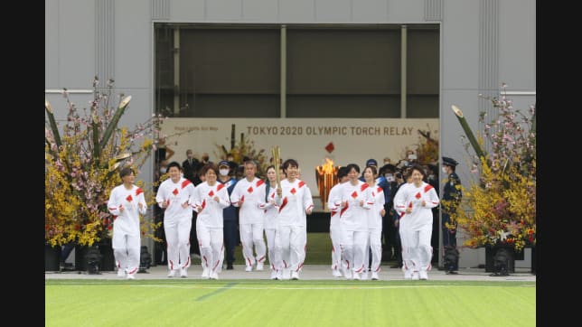 Los primeros pasos de las 'Nadeshiko' en el Relevo de la Antorcha Olímpica.