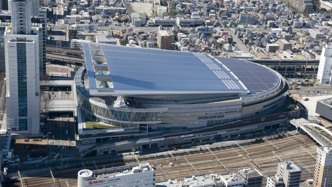 Vista aérea del exterior del Saitama Super Arena.
