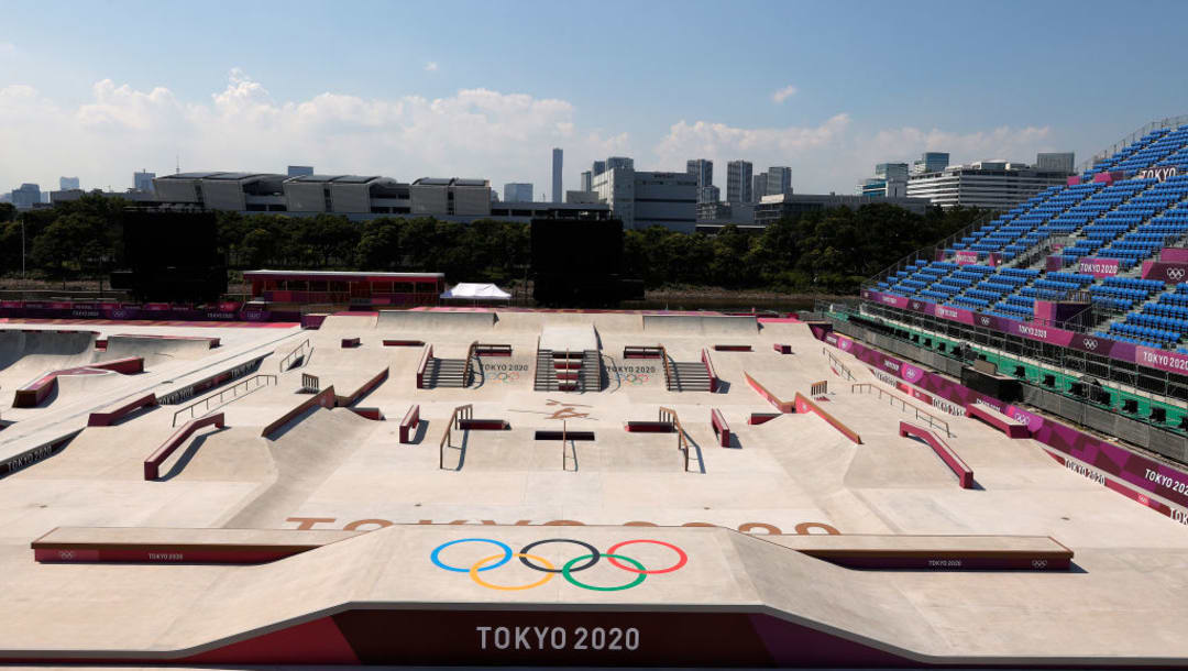 Plano general de la zona de skateboarding del Parque Deportivo Urbano de Ariake (Imagen por Ezra Shaw/Getty Images)