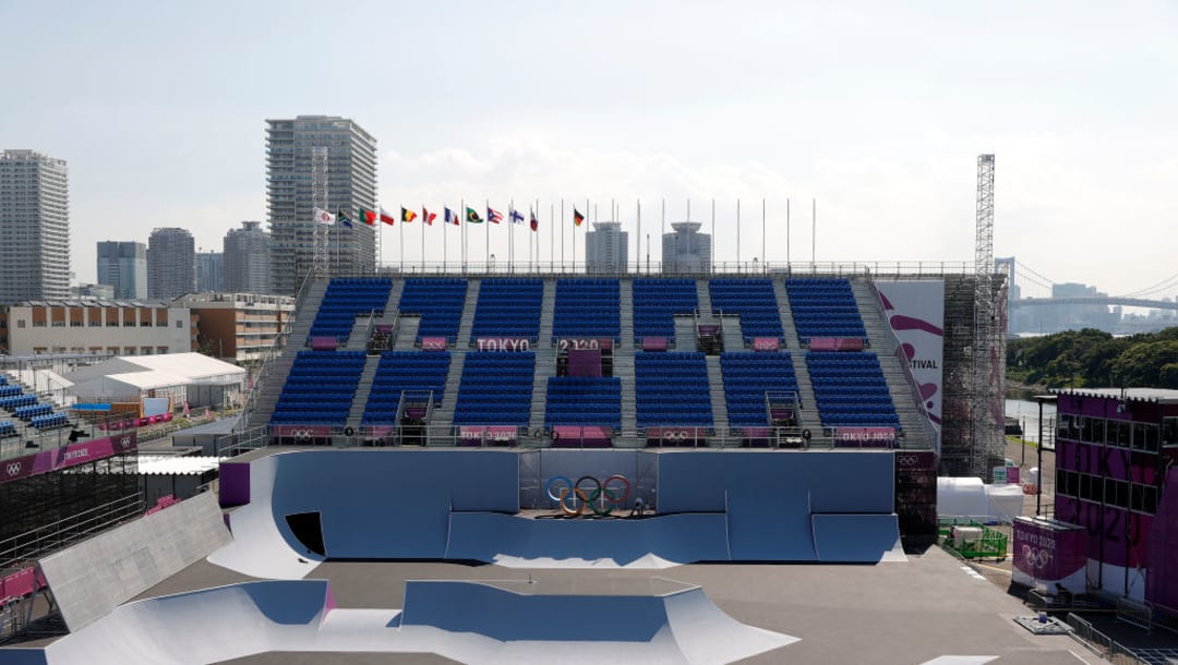 Plano general del circuito de BMX freestyle en el Parque Deportivo Urbano de Ariake (Imagen por Ezra Shaw/Getty Images)