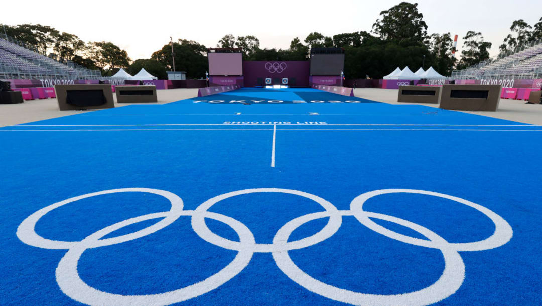 Plano general del Campo de Tiro con Arco Parque Yumenoshima (Imagen por Toru Hanai/Getty Images)