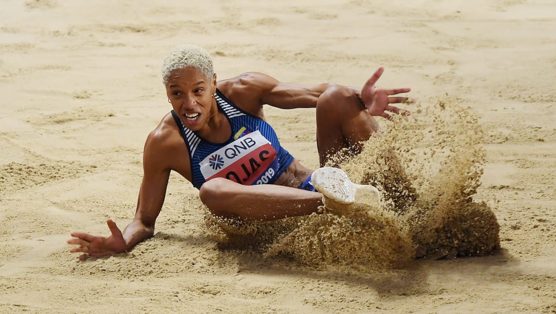 La venezolana Yulimar Rojas compite en la final de triple salto del Mundial de Doha 2019. (Imagen por Matthias Hangst/Getty Images)