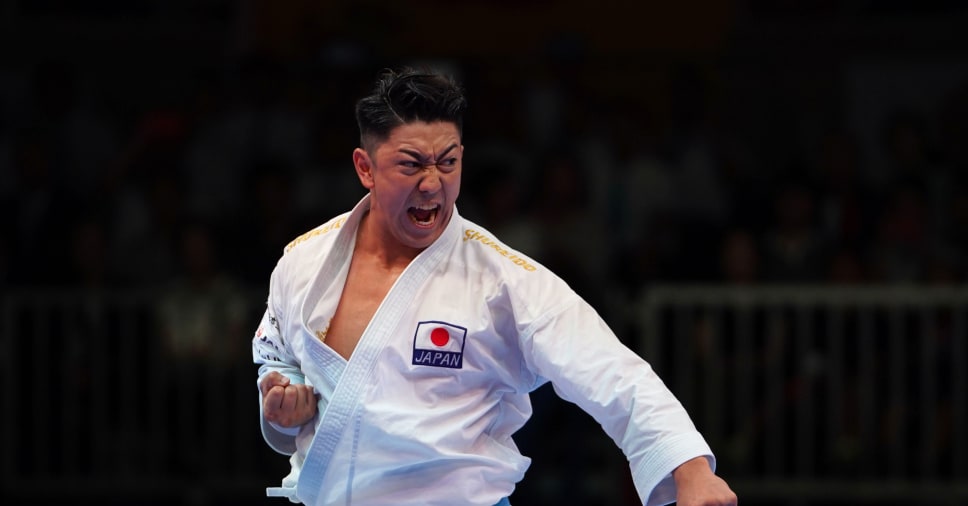 El japonés Kiyuna Rio en el Nippon Budokan en un evento organizado por la Federación Mundial de Karate el 8 de septiembre de 2019.