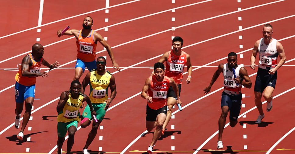 男子400mリレー日本が決勝進出 陸上 5日