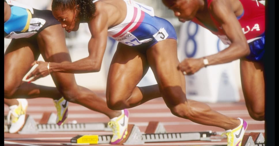 Great Olympic Moments Barcelona 1992 Women S 100m Final