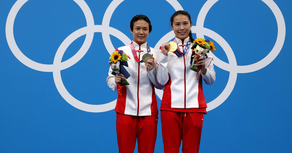 Shi Tingmao And Wang Han Of China Win 3m Springboard Diving Gold