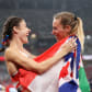 TOKYO, JAPAN - AUGUST 31: Luca Ekler (R) of Team Hungary is congratulated by bronze medalist Olivia Green (L) of Team Great Britain after winning the gold medal after competing in the Women's Long Jump - T38 final on day 7 of the Tokyo 2020 Paralympic Games at Olympic Stadium on August 31, 2021 in Tokyo, Japan. (Photo by Alex Pantling/Getty Images)