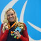 RIO DE JANEIRO, BRAZIL - SEPTEMBER 17:  Gold medalist Jessica Long of the United States celebrates on the podium at the medal ceremony for Women's 200m Individual Medley - SM8 on day 10 of the Rio 2016 Paralympic Games at the Olympic Aquatics Stadium on September 17, 2016 in Rio de Janeiro, Brazil.  (Photo by Buda Mendes/Getty Images)