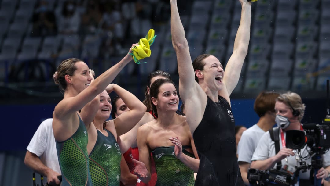 Australia wins women's 4x100m medley relay in Olympic record