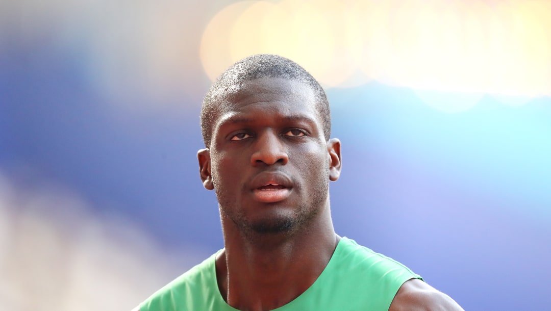 Kirani James de Granada reacciona después de competir en las eliminatorias de 400 metros masculinos en el Campeonato Mundial de Atletismo de la IAAF Doha 2019.
