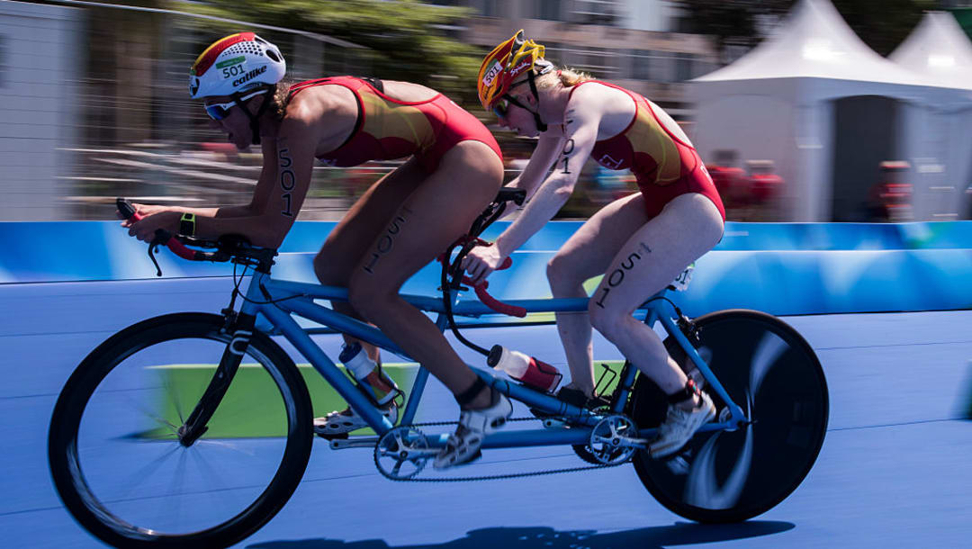 blue triathlon bike